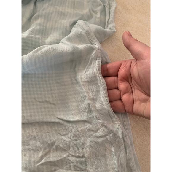 Cloth & stone womens large blue plaid dress shift sleeveless white - Picture 6 of 9